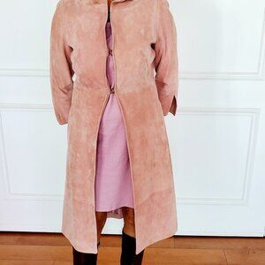 Suede Leather Muave Pink coat by Express Design Studio, 4-6